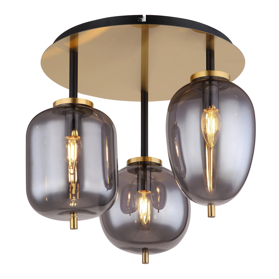 Deckenleuchte Blacky, gold 3-flammig