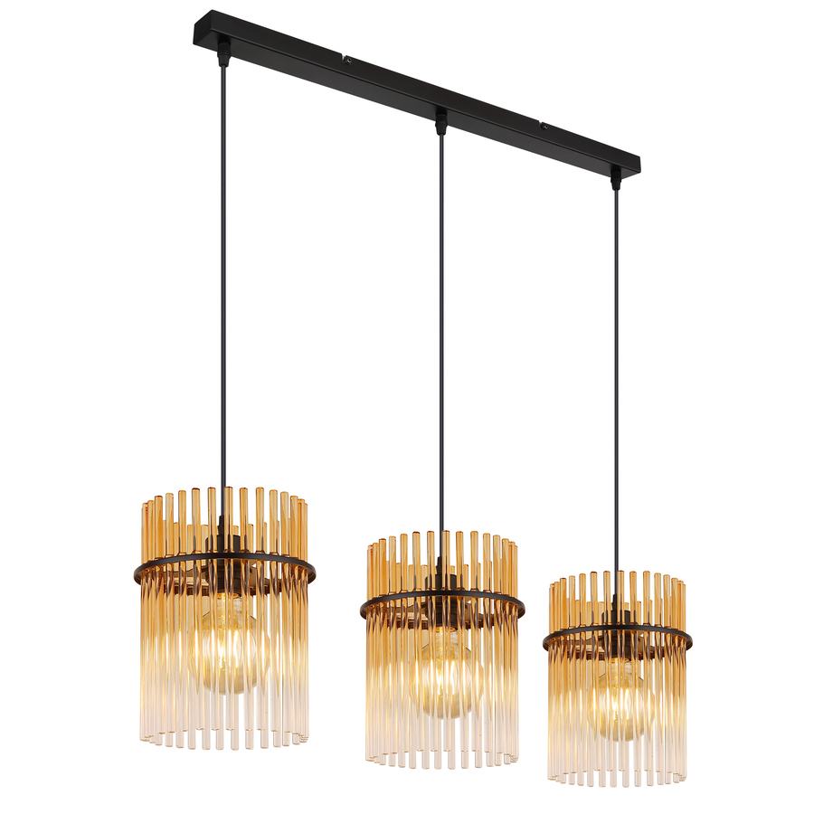 Hängeleuchte Gorley schwarz/amber