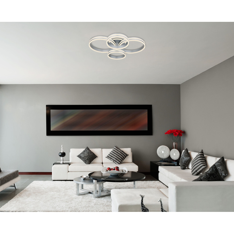LED-Deckenleuchte Rubio, Metall, 4-flammig, dimmbar