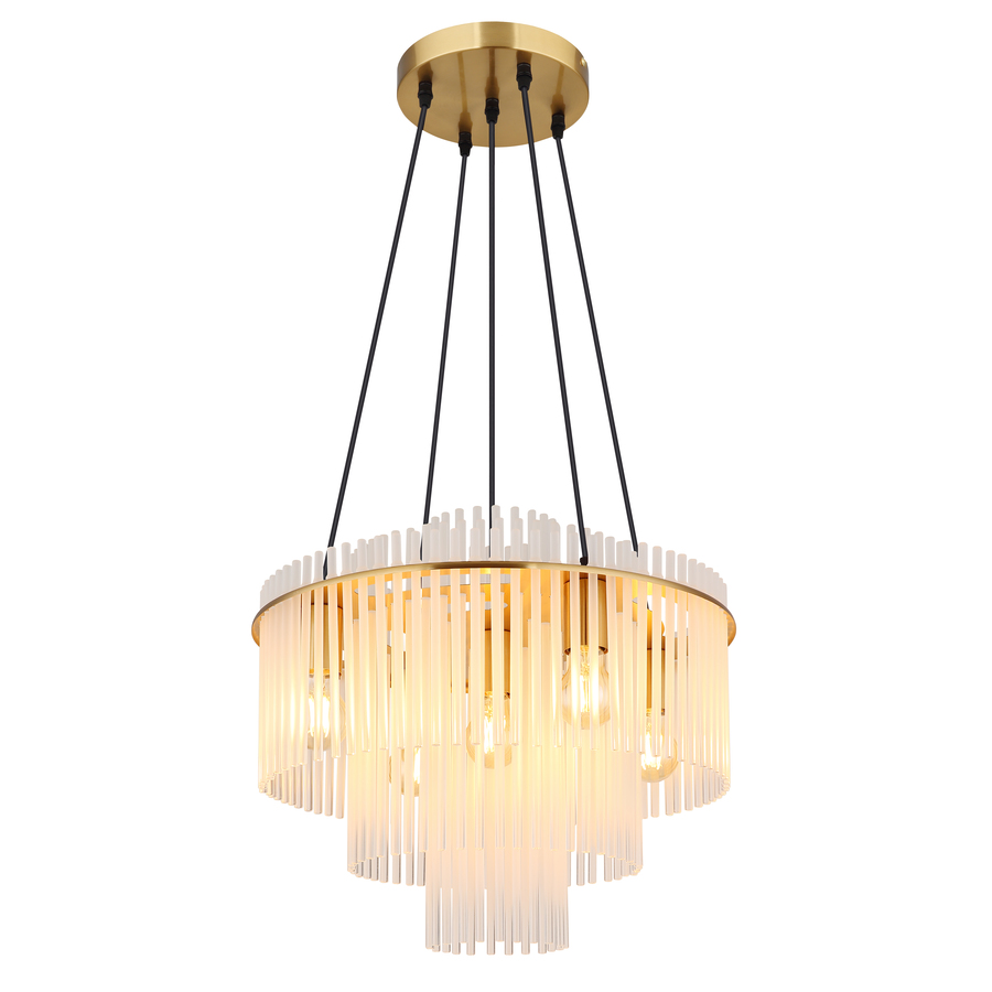 Hängeleuchte Gorley, gold/opal